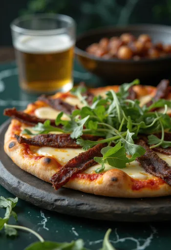 Servierte Pizza Sudafricana