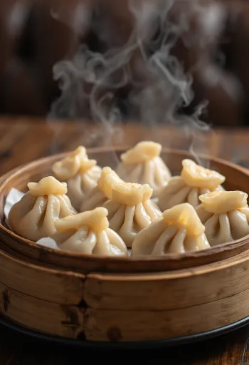 Dim Sum mit Schweinefleisch serviert