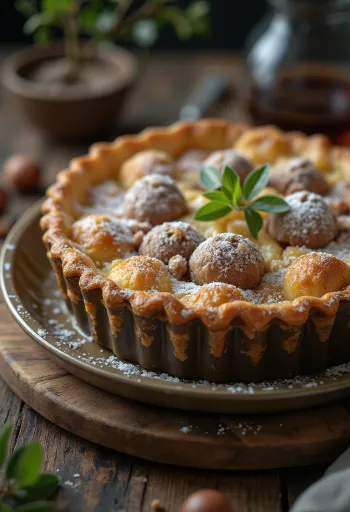 Servierte Kastanien-Tarte