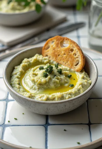 Präbiotisches Artischocken-Pesto, serviert mit Pasta, reich an Aromen
