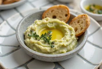 Präbiotisches Artischocken-Pesto, serviert mit Pasta, reich an Aromen