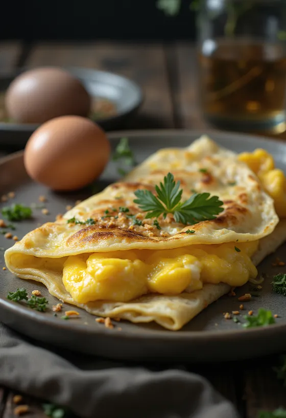 Frisch gebackene Auberginen-Pfannkuchen