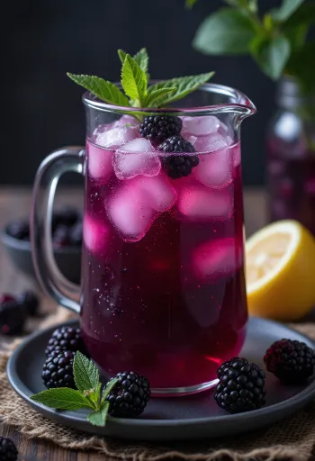 Brombeer-Limonade im Glas serviert