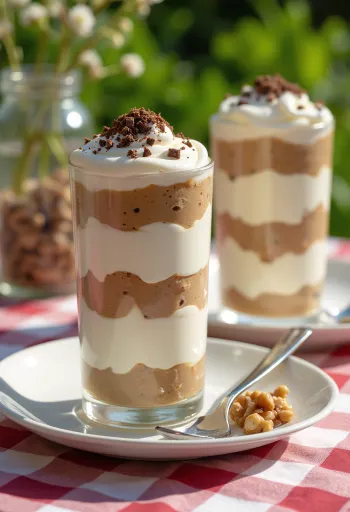 Serviertes Kastanien-Dessert im Glas