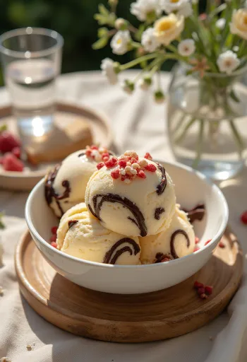 Serviertes Peppermint Bark Eis
