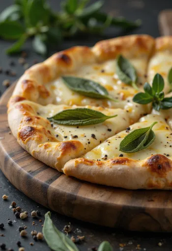 Pizza alla Salvia mit Salbei und Käse