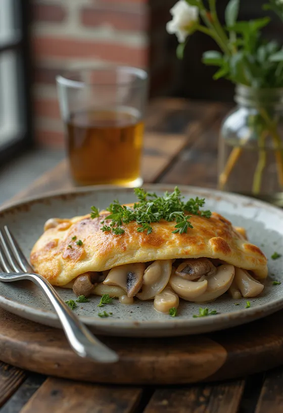 Frisch gebackene Calzone mit Zwiebel-Pilz-Füllung