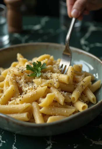 Pasta mit Räucherkäse in cremiger Sauce