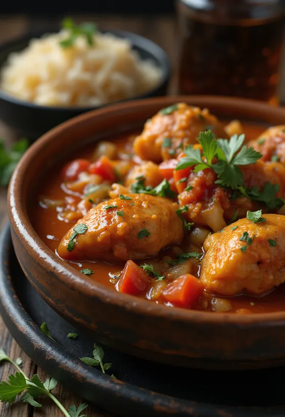 Picante de Pollo, Hähnchen mit Gemüse und Gewürzen
