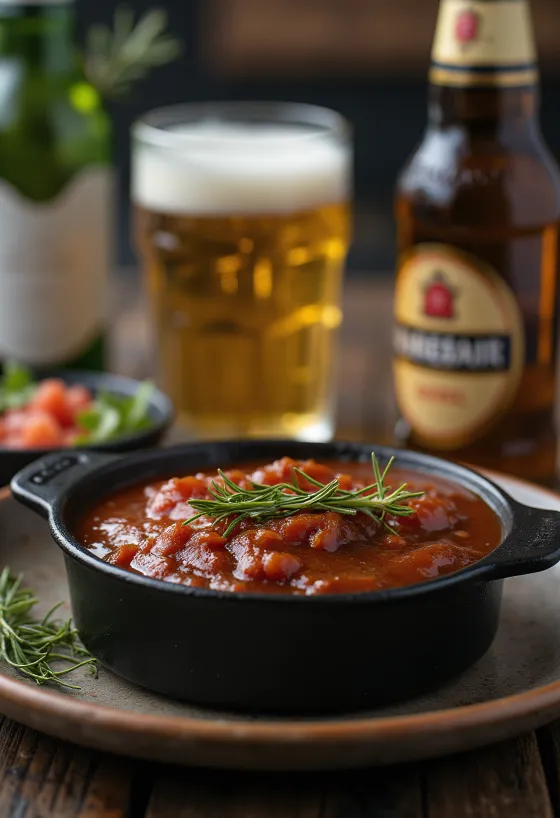 Rosmarin-Bier-BBQ-Sauce in einer Schale