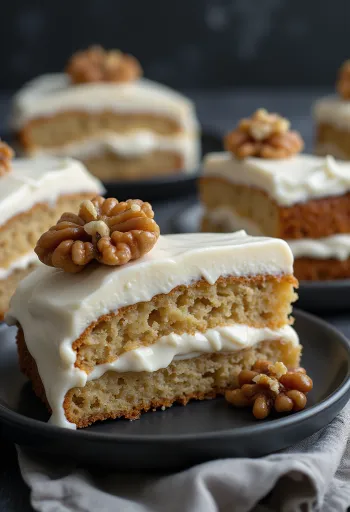 Servierte glutenfreie Walnusstorte