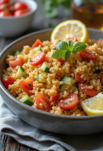 Tomaten-Bulgur-Salat mit frischem Gemüse