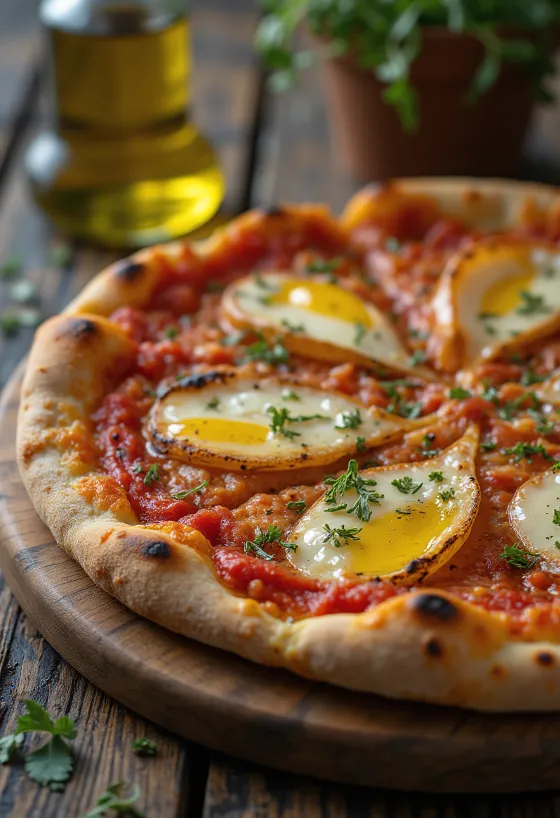 Pizza Marinara mit Tomatensoße, Knoblauch und Oregano