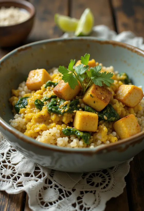 Spinat-Quinoa-Curry mit Tofu