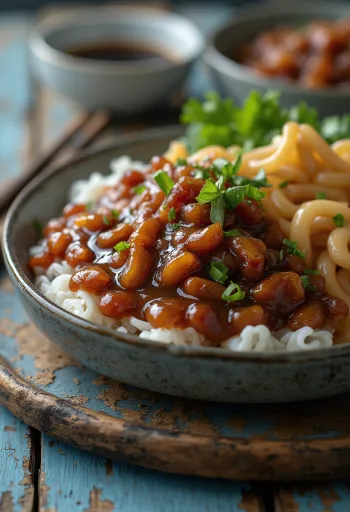 Hoisin-Sauce mit asiatischen Gerichten