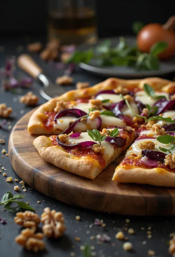 Pizza al Radicchio mit Radicchio und Käse