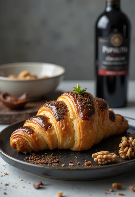 Servierte Portwein-Croissants