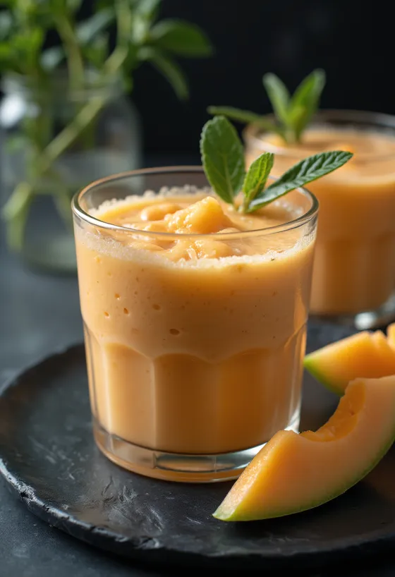 Honigmelonen-Smoothie im Glas serviert