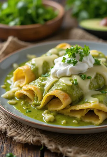 Enchilada Verde serviert