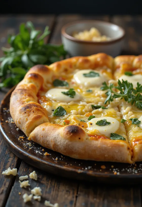 Pizza all’Aglio mit Knoblauch und Käse