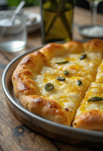 Pizza all’Olio mit extra nativem Olivenöl und frischen Kräutern