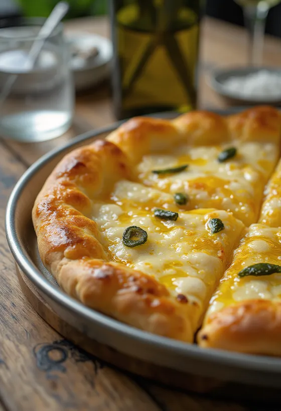 Pizza all’Olio mit extra nativem Olivenöl und frischen Kräutern