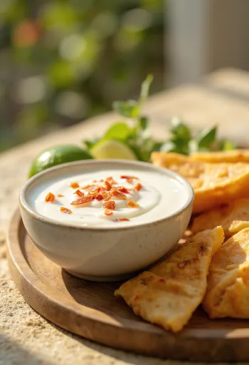 Kokosmilch-Limetten-Sauce in einer Schüssel