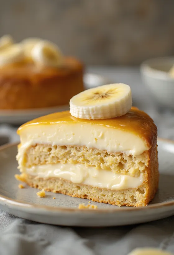 Bananen-Mascarpone-Torte serviert