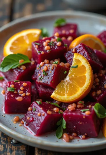 Rote-Bete-Salat mit Orangen-Dressing und frischer Petersilie