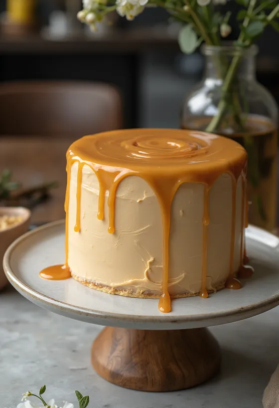 Servierte Karamelltorte