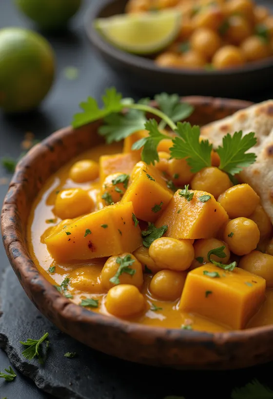 Kürbis-Curry mit Kichererbsen