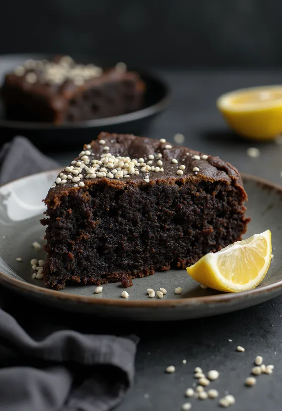 Servierter Keto-Mohnkuchen