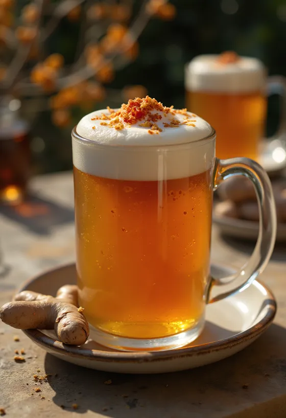 Feuriger Gewürz-Cider im Glas serviert