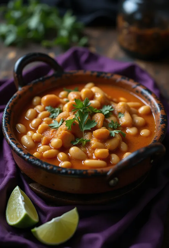 Ghugni Chili mit Gewürzen, weiße Bohnen und würzige Tomatensauce