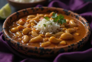 Ghugni Chili mit Gewürzen, weiße Bohnen und würzige Tomatensauce