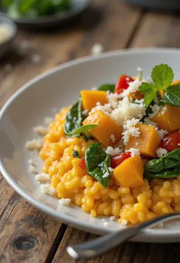 Kürbis-Risotto mit Gemüse