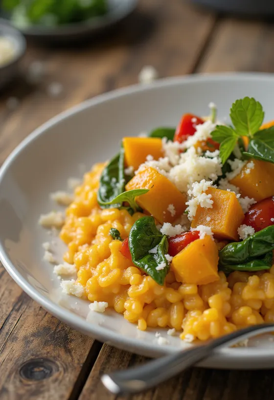Kürbis-Risotto mit Gemüse