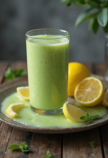 Frisch servierter Zitronen-Minz-Smoothie