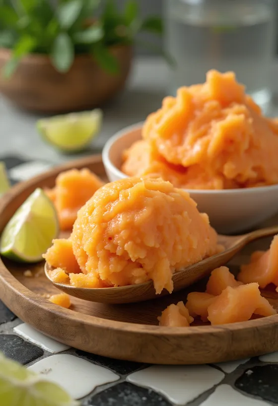 Hausgemachtes Papaya-Sorbet