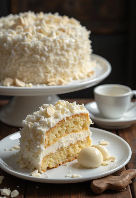 Raffaello-Torte dekoriert