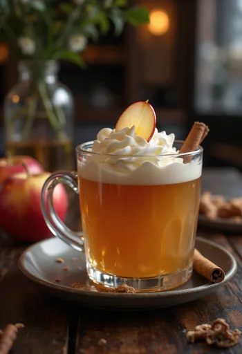Apfel-Cider mit Pálinka im Glas serviert