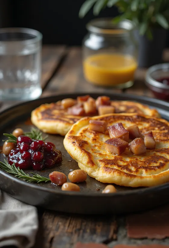 Fläskpannkaka serviert
