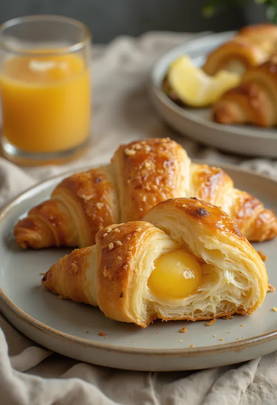 Frisch gebackene Hawaii-Croissants mit Ananas