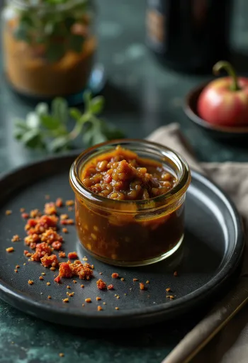 Servierte Balsamico-Senf-Vinaigrette mit Chili
