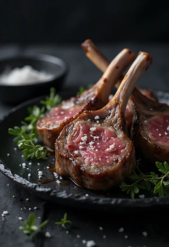 Gegrillte Lammkoteletts mit Rosmarin