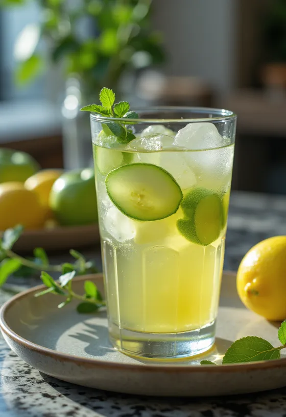 Eisgekühlter Granny-Smith-Cider frisch serviert