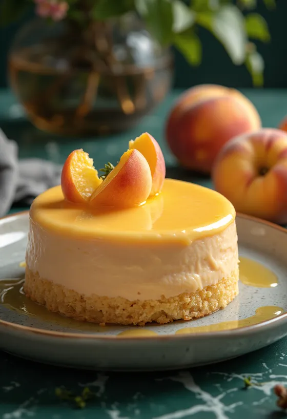 Pfirsich-Sahne-Torte mit Früchten