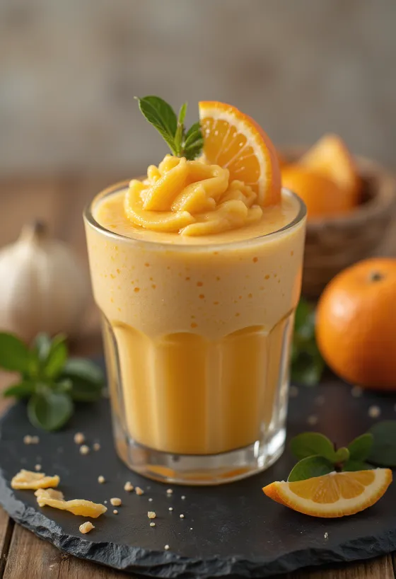Orangen-Minz-Smoothie im Glas