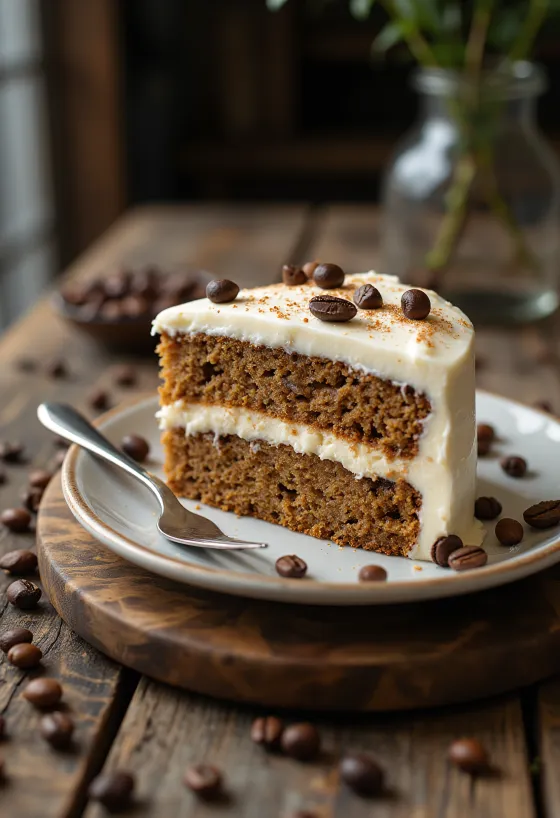 Servierte Kaffee-Mascarpone-Torte