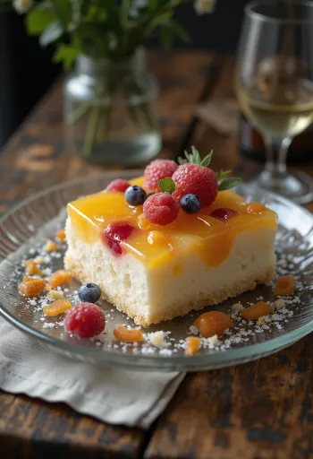 Glutenfreie Obsttorte elegant serviert